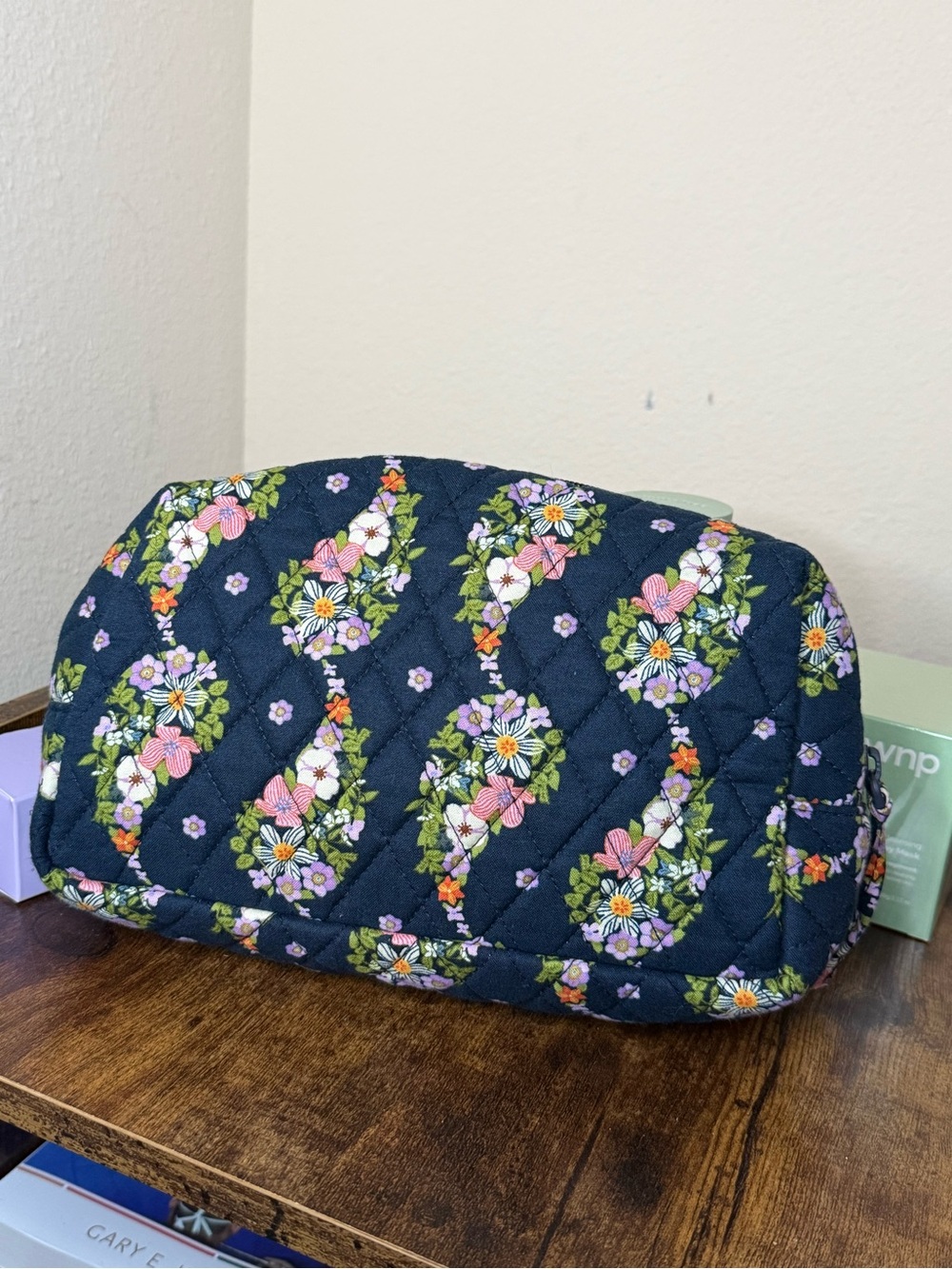 Vera Bradley Quilted Floral Cosmetic Bag with Beauty Bundle